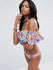 Off-the-shoulder Falbala Printed Bikini Swimwear