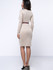 Casual Office Round Neck Belt Ruched Plain Bodycon Dress
