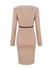 Casual Office Round Neck Belt Ruched Plain Bodycon Dress