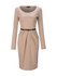 Casual Office Round Neck Belt Ruched Plain Bodycon Dress