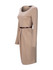 Casual Office Round Neck Belt Ruched Plain Bodycon Dress