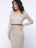 Casual Office Round Neck Belt Ruched Plain Bodycon Dress