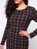 Casual Round Neck Slit Plaid Elegant Bodycon Dress