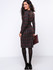 Casual Round Neck Slit Plaid Elegant Bodycon Dress