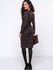 Casual Round Neck Slit Plaid Elegant Bodycon Dress