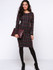 Casual Round Neck Slit Plaid Elegant Bodycon Dress
