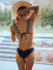 Falbala Stripes Printed Bikinis Swimwear
