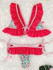 Falbala Ruffled Tied Bikinis Swimwear