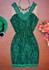 Casual Green Patchwork Lace Embroidery Grenadine See-through Mini Dress