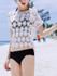 Casual Round Neck See-Through Plain Short Sleeve Tunic