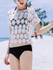 Casual Round Neck See-Through Plain Short Sleeve Tunic