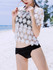 Casual Round Neck See-Through Plain Short Sleeve Tunic