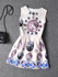 Casual Round Neck Coin Printed Jacquard Skater Dress