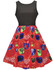 Casual Round Neck Printed Sleeveless Skater Dress
