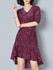 Casual V-Neck Ruffled Hem Printed High-Low Skater Dress