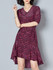 Casual V-Neck Ruffled Hem Printed High-Low Skater Dress