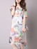 Casual High-Low Round Neck Side Slit Floral Hollow Out Chiffon Shift Dress