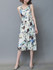 Casual Round Neck Drawstring Printed Sleeveless Skater Dress