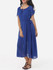 Casual Plain Bowknot Short Sleeve Elegant Round Neck Maxi Dress