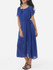 Casual Plain Bowknot Short Sleeve Elegant Round Neck Maxi Dress
