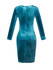 Casual Crew Neck Plain Velvet Bodycon Dress