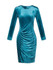 Casual Crew Neck Plain Velvet Bodycon Dress