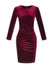 Casual Crew Neck Plain Velvet Bodycon Dress