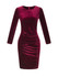 Casual Crew Neck Plain Velvet Bodycon Dress