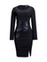Casual Round Neck Patchwork Slit Plain Bodycon Dress