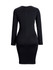 Casual Round Neck Patchwork Slit Plain Bodycon Dress