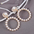 Trendy Pearl Round Drop Earrings Fashion Women Jewelry