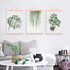 Watercolor Green Plant Leaf Poster A4 Wooden Framed Canvas Painting Modern Nordic Living Room Home Decor Wall Art Picture Scroll