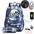 Undertale USB Anti-theft lock Backpacks with pen bag