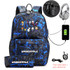 Undertale USB Anti-theft lock Backpacks with pen bag