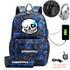 Undertale USB Anti-theft lock Backpacks with pen bag