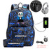 Undertale USB Anti-theft lock Backpacks with pen bag