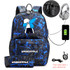 Undertale USB Anti-theft lock Backpacks with pen bag