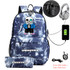 Undertale USB Anti-theft lock Backpacks with pen bag