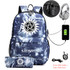 Supernatural USB Anti-theft lock Backpacks with pen bag