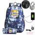 Rugrats in Paris USB Anti-theft lock Backpacks with pen bag