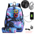 PS4 Play Station 4 USB Anti-theft lock Backpacks with pen bag