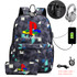 PS4 Play Station 4 USB Anti-theft lock Backpacks with pen bag