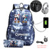 Cuphead Mugman USB Anti-theft lock Backpacks with pen bag