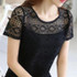 Women Lace Blouse Femme Tops Chiffon Shirt Summer  White Short Sleeve Blusa Feminina Hollow Women Top Shirt Blouse Plus Size