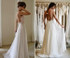 Sweetheart Spaghetti Appliques Wedding Gowns,Backless Beach Wedding Dress W93