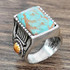 Vintage Antique Green Stone Fashion Jewelry Blue Turquoises Finger Ring