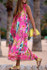 Printed Chiffon Loose Boho Beach Maxi Dress