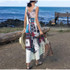 Boho Sexy Sleeveless V-Neck Printed Loose Wide Leg Jumpsuit Rompers