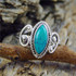 Vintage Green Stone Metal Rings Wedding Ring Jewelry