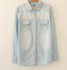 VenusFox Women Denim Shirts with Pockets Causal Denim Blouse